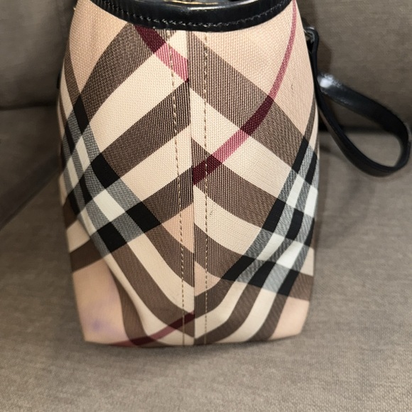 Burberry Pink and Black Checkered Tote - Picture 5 of 9